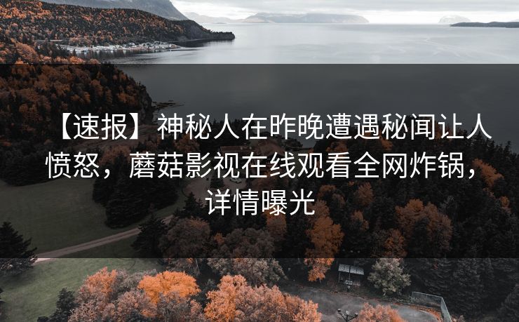 【速报】神秘人在昨晚遭遇秘闻让人愤怒，蘑菇影视在线观看全网炸锅，详情曝光